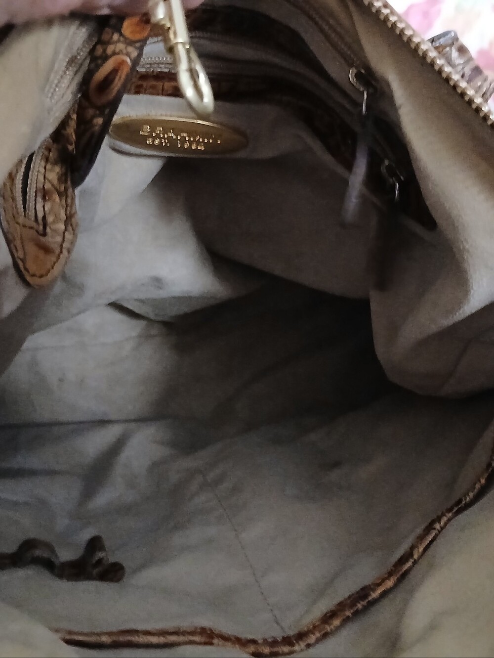 Brahmin Brown Croc-Embossed Satchel - Picture 10 of 16